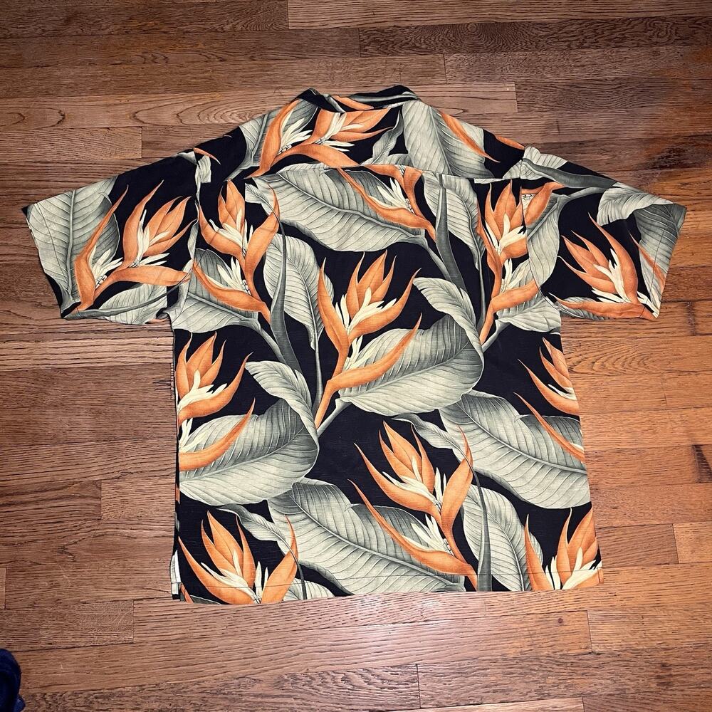 Tommy Bahama Mens Large Silk Shirt Bird of Paradise Hawaiian Tropical Resort - Picture 3 of 9